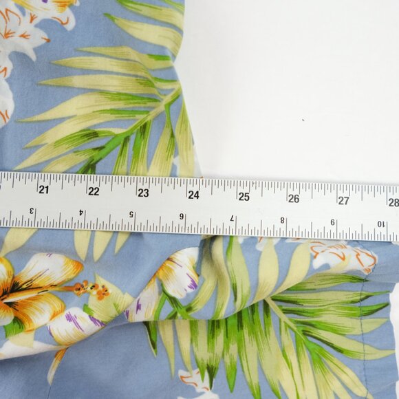 Two Palms Mens Hawaiian Shirt Large Rayon Button Up Blue Tropical Vacation - Picture 4 of 5